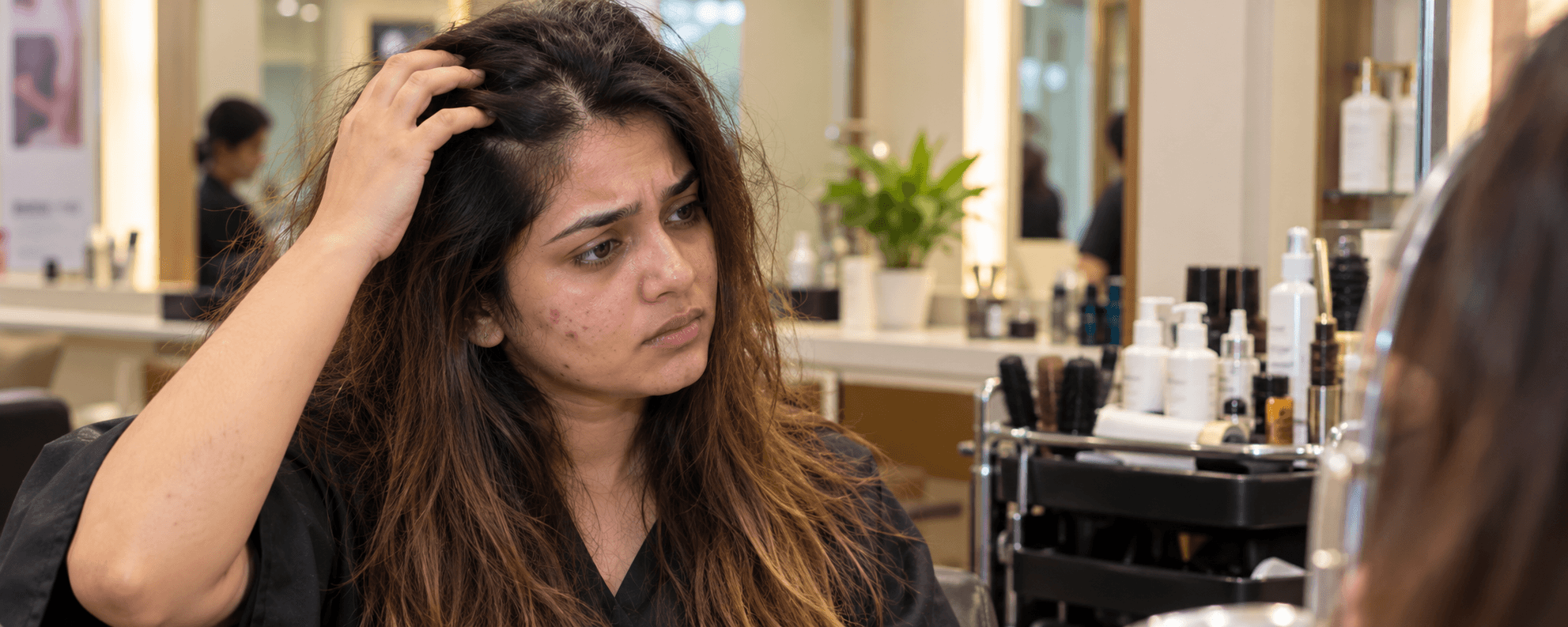 Before skin and hair treatment