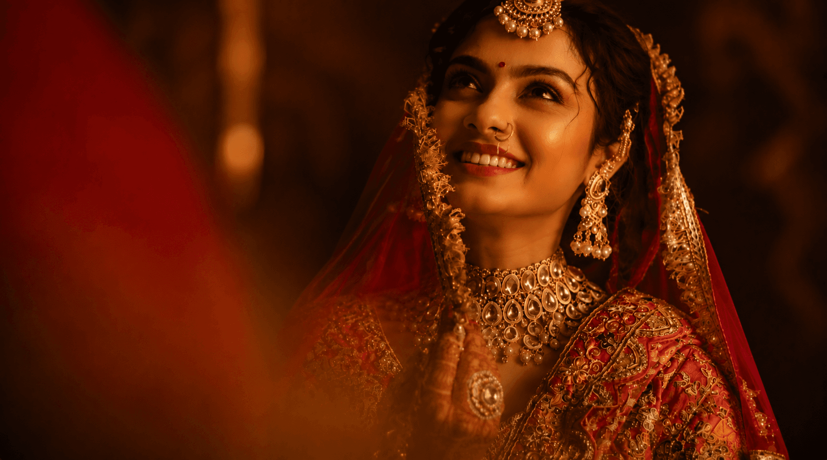 Bride after bridal makeup by The Angel Salon